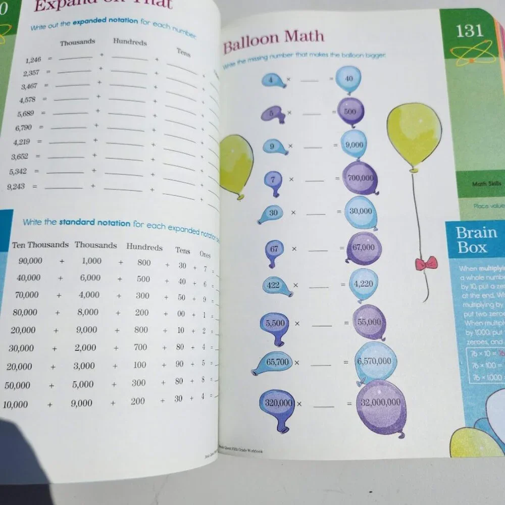 NEW Brain Quest Workbook Grade 5 5th Grade Book Paperback ‏ 320pages Stocking St